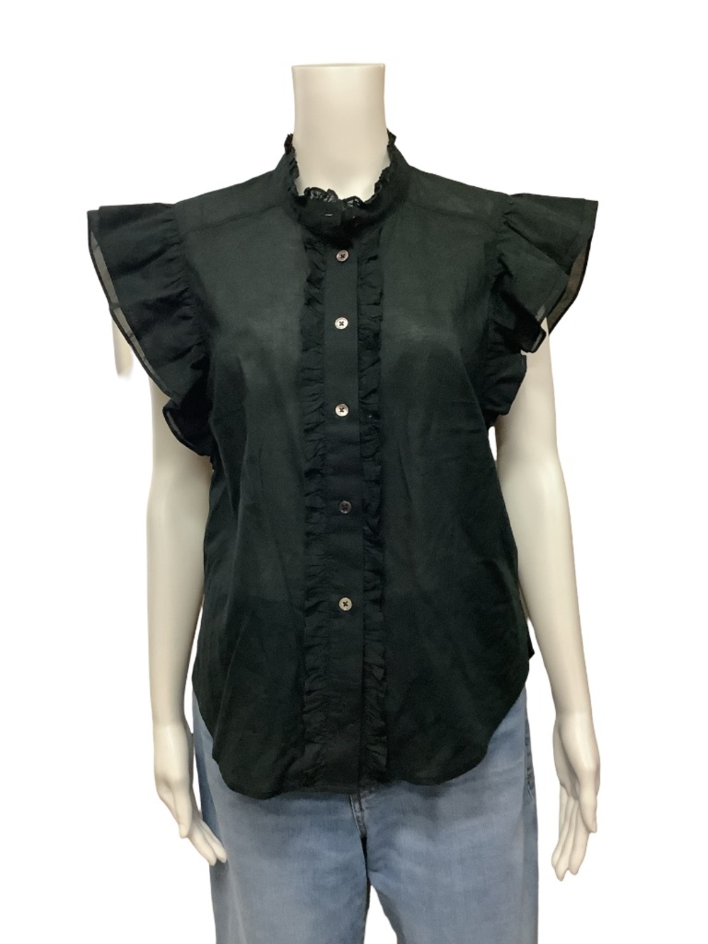 CHRLDR High Neck Button Up Shirt Size: M